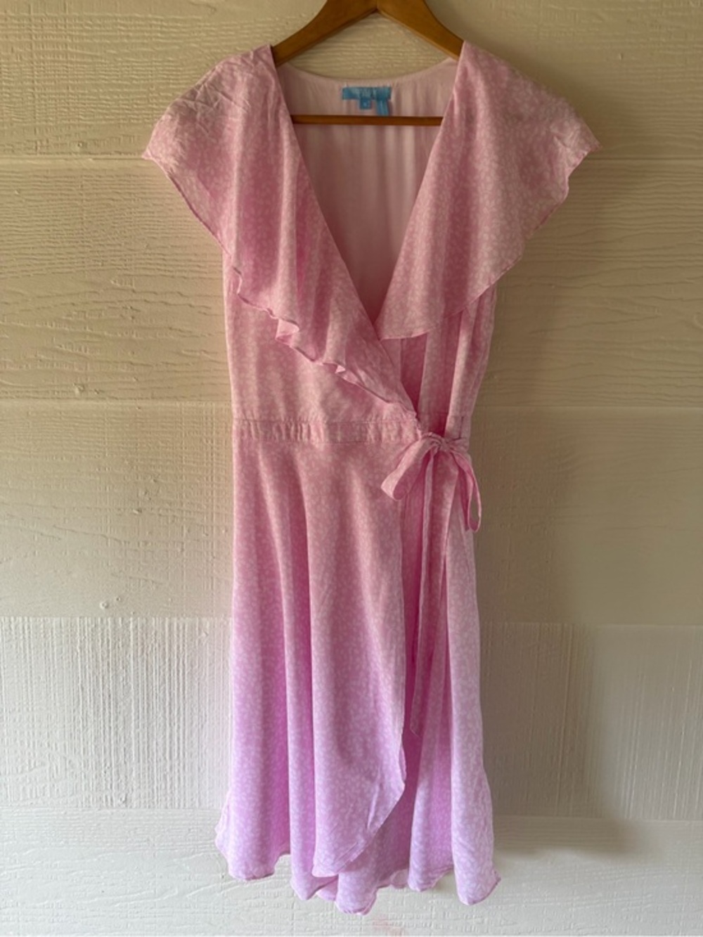 Draper James RSVP Pink Floral Wrap Midi Dress Size Small